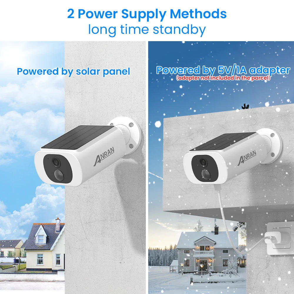 ANRAN C3 Solar Wireless Security Camera 2K Battery Floodlight Night Vision