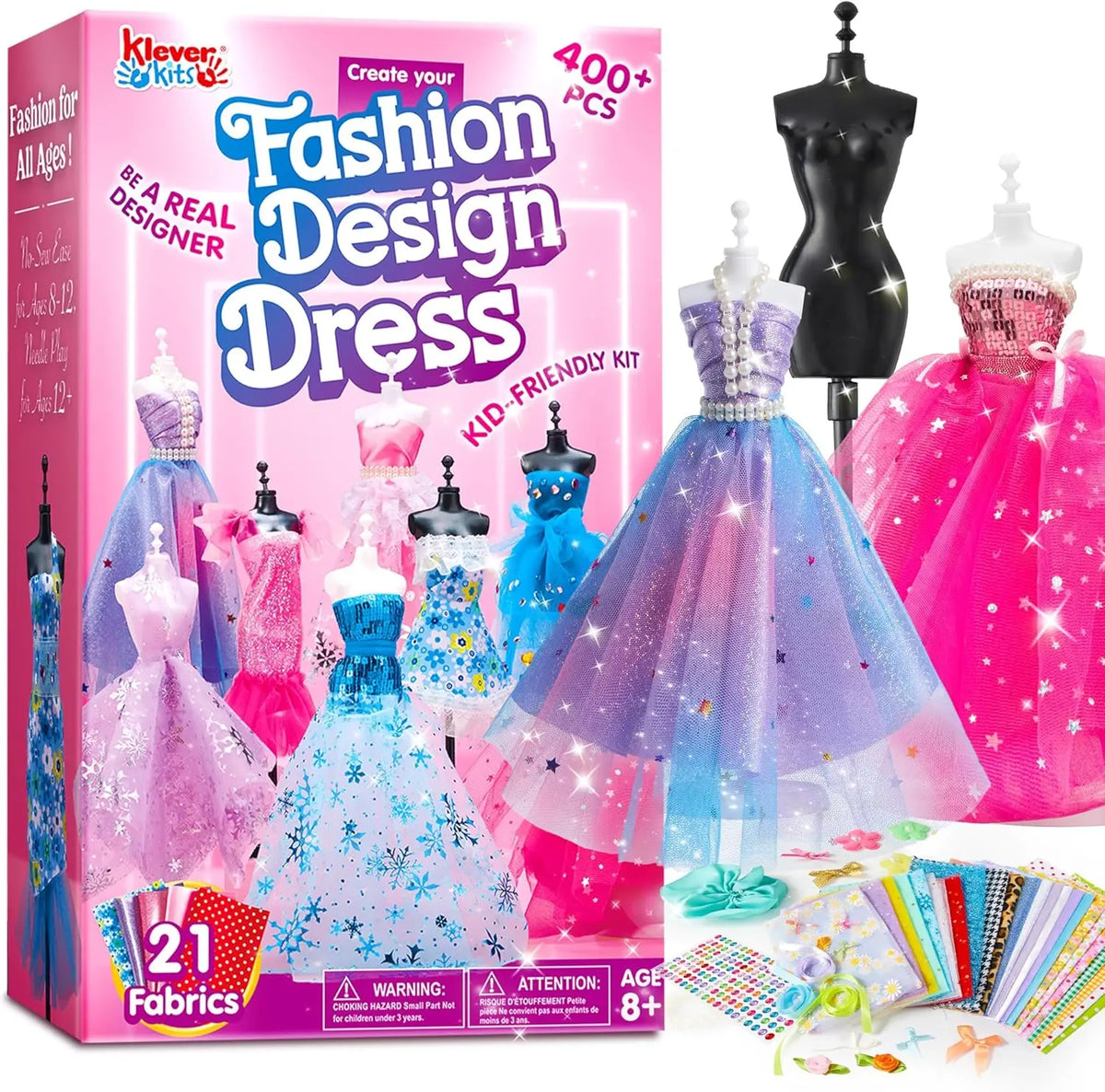 Joyfy 400+ Piece Fashion Design Sewing Kit for Girls 8-12