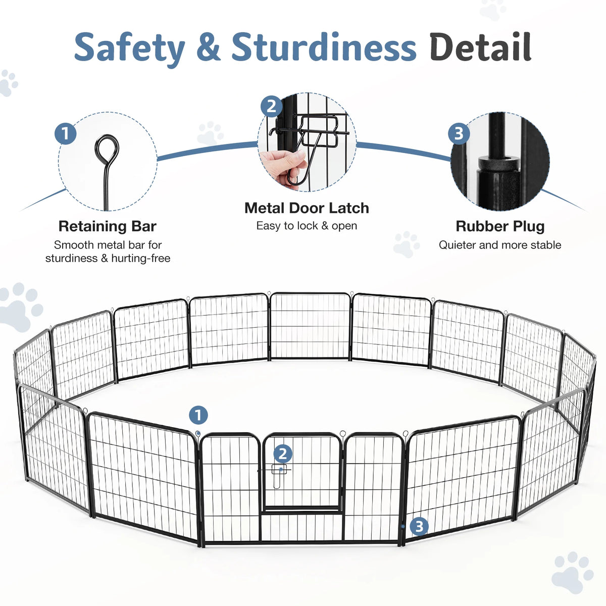 JHK Dog Playpen Metal Fence For Yard And Outdoor Use