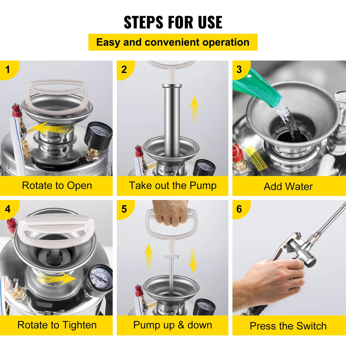 SucceBuy Stainless Steel Hand Sprayer For Garden And Home Cleaning Pump