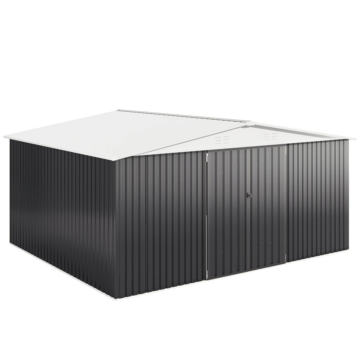 Polar Aurora Galvanized Steel Storage Shed Heavy Duty Lockable Door