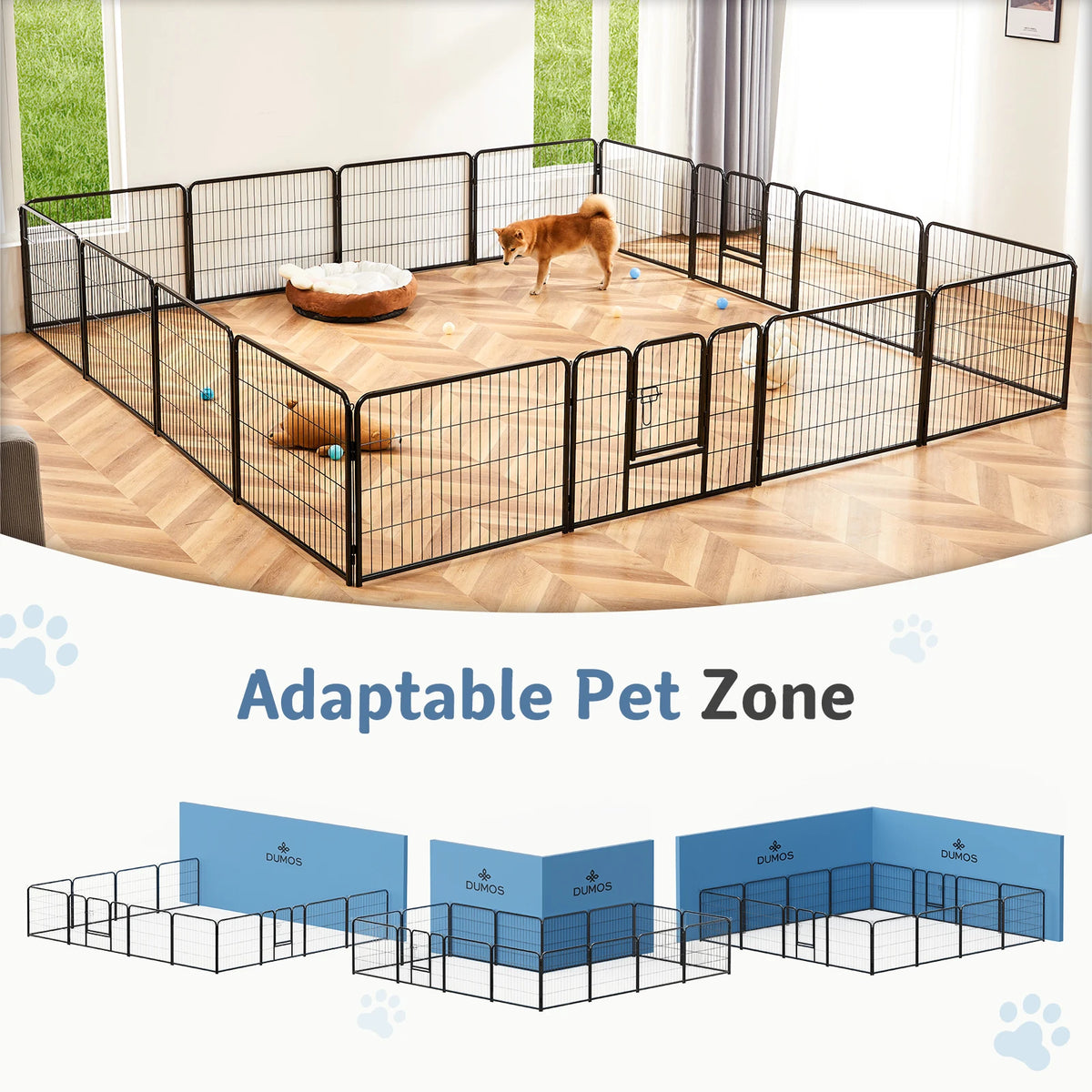 JHK Dog Playpen Metal Fence For Yard And Outdoor Use