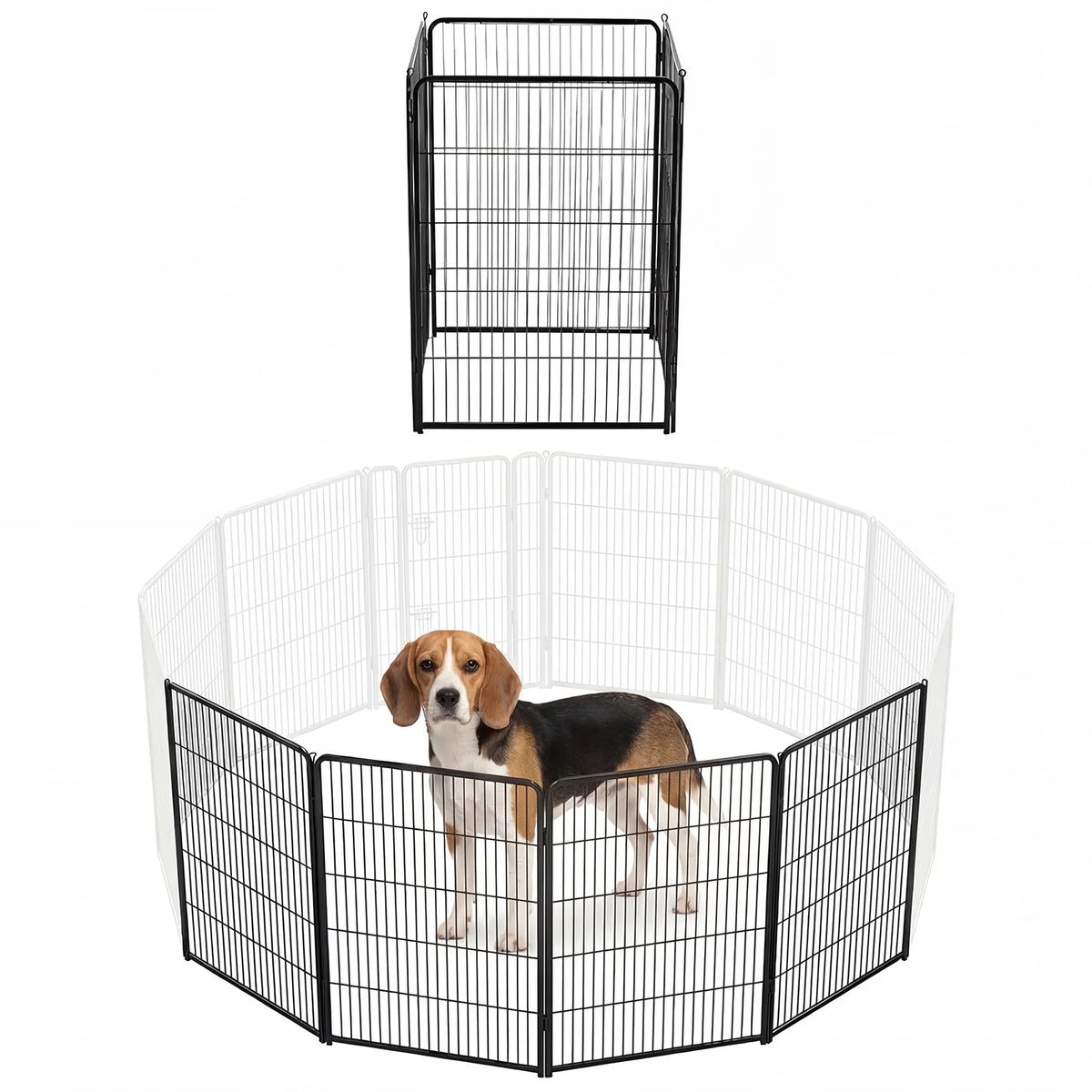 JHK 6-Panel Metal Dog Playpen Fence Foldable Outdoor Enclosure