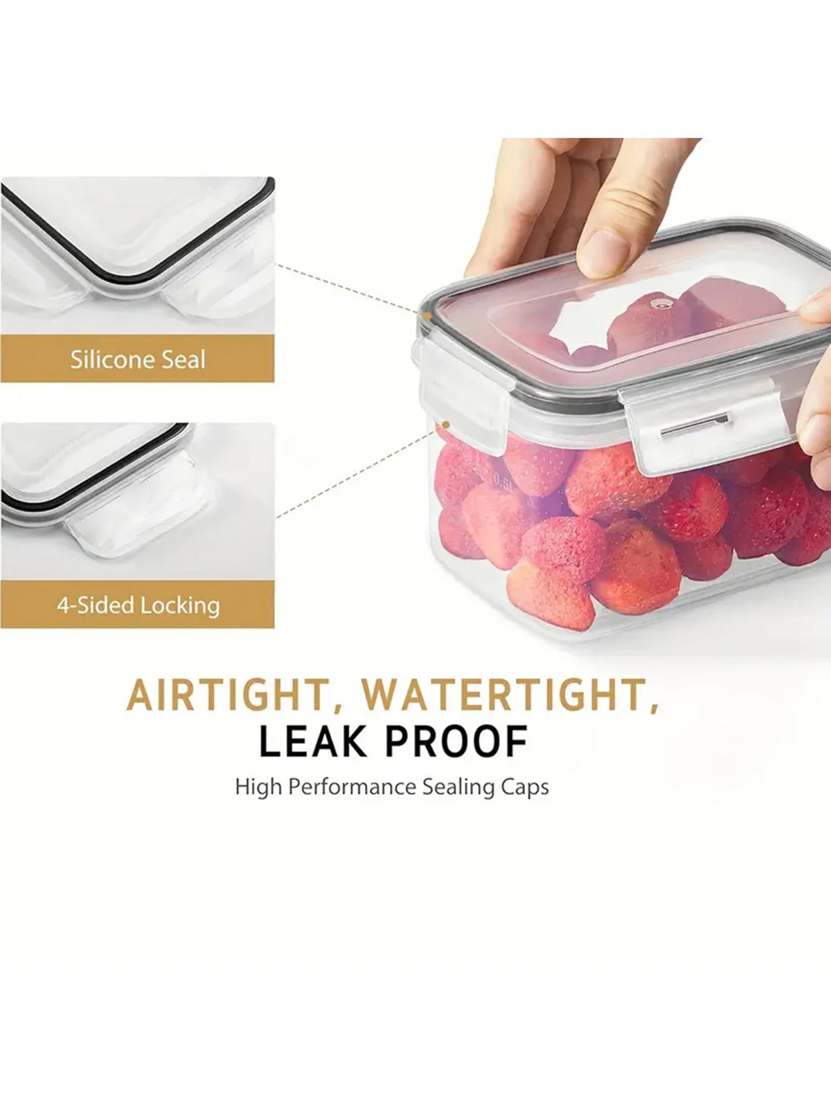 24 Piece Airtight Food Storage Containers With Labels For Flour Grains Coffee