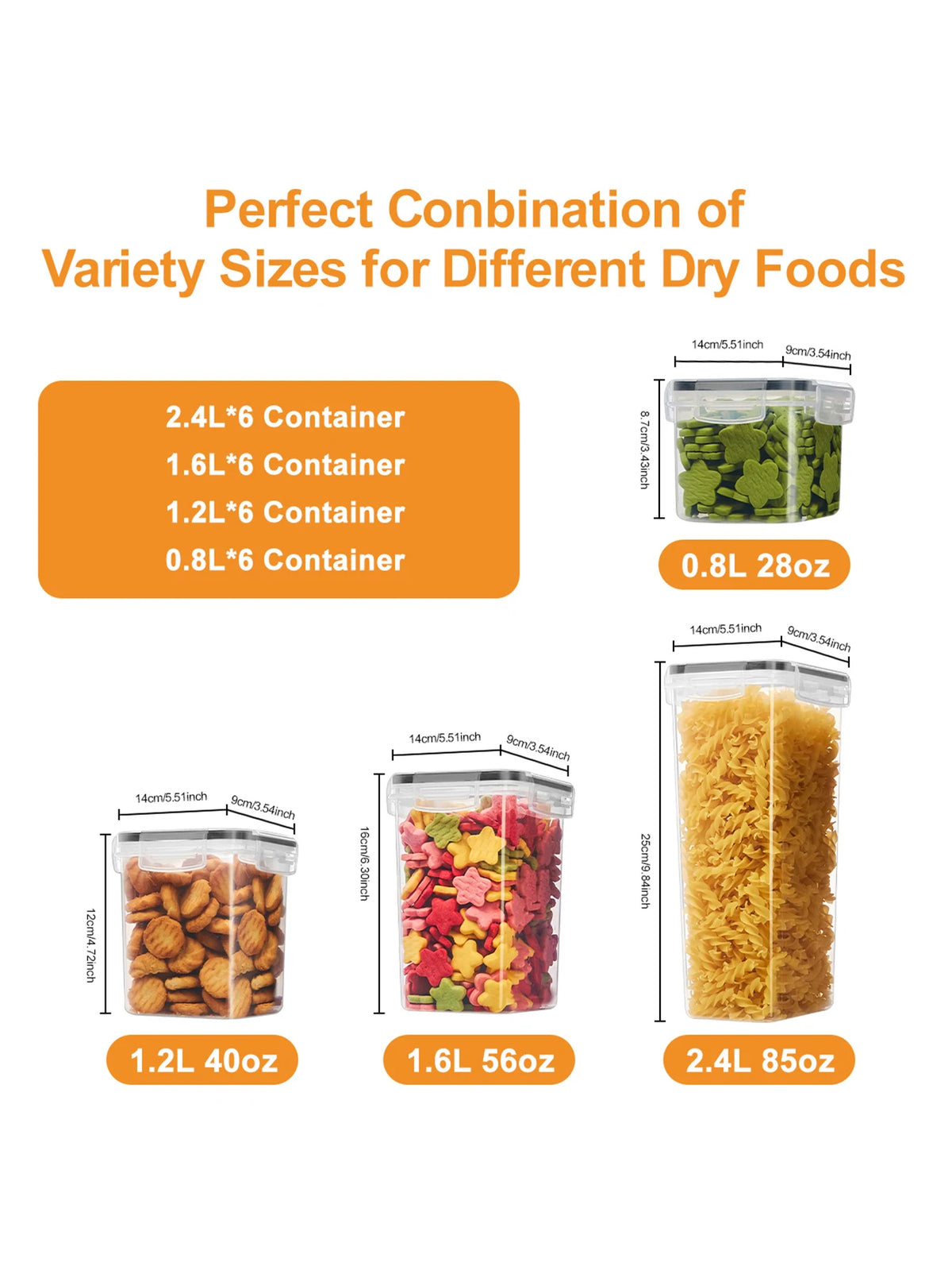 24 Piece Airtight Food Storage Containers With Labels For Flour Grains Coffee