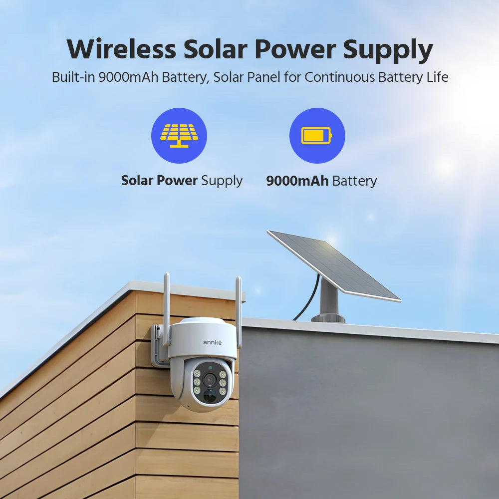 ANNKE 4MP Wireless 16CH NVR Solar Battery Surveillance Camera Kit